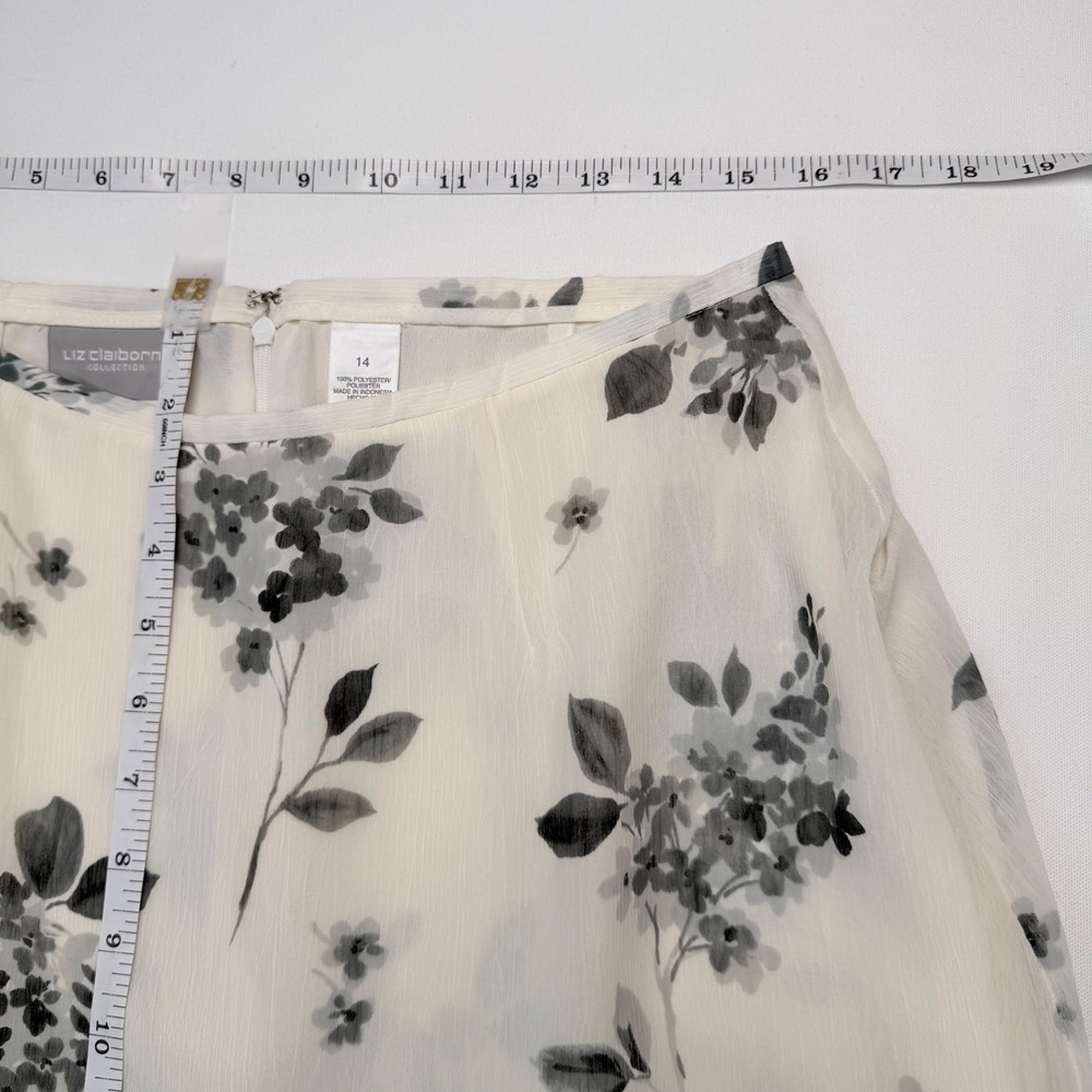 NWT Y2K Liz Claiborne Flowy Floral Minimalist Maxi Skirt Sz 14 Coquette Romantic - Picture 9 of 9